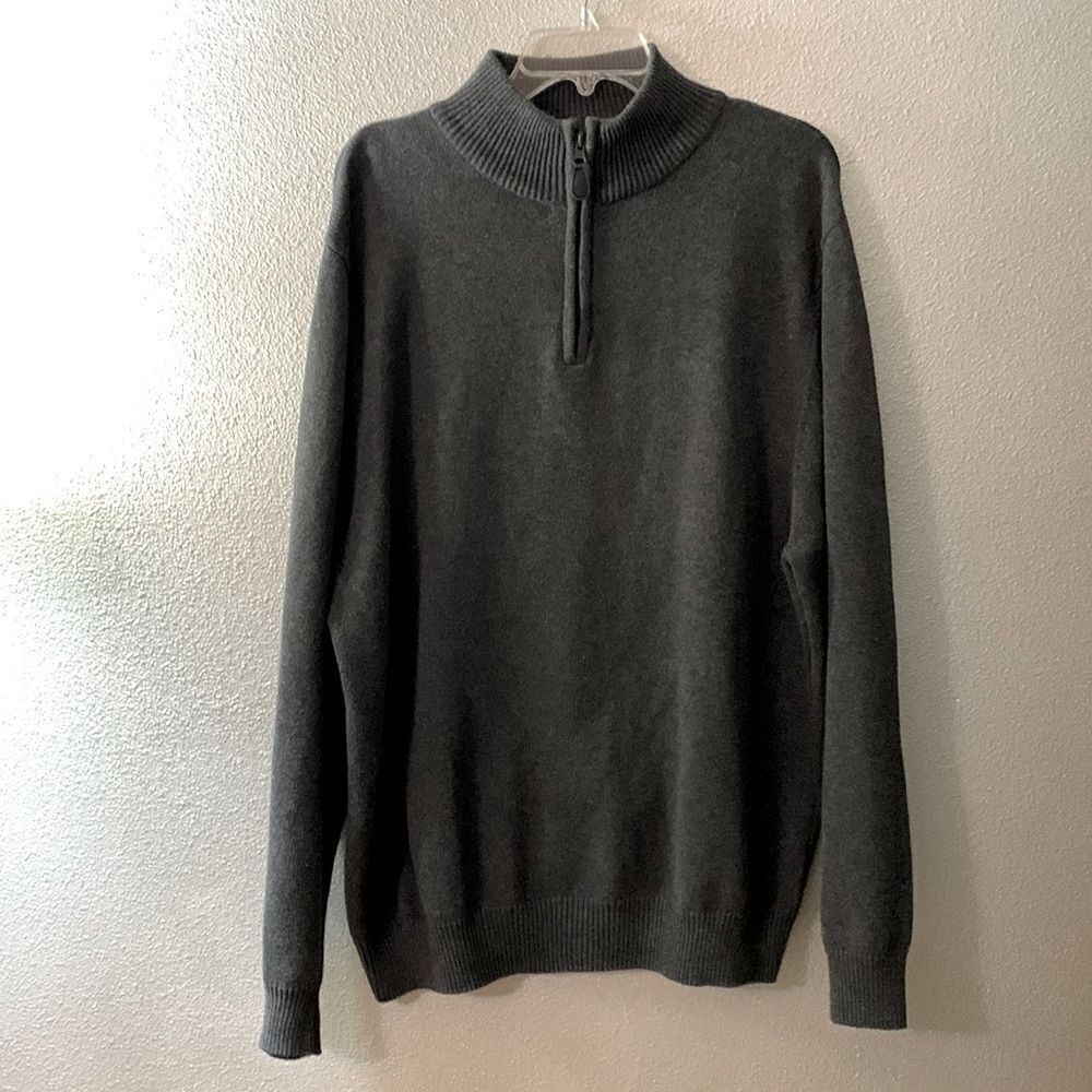 🟢3 for $20—CROFT & Barrow cotton quarter zip mock neck long sleeve sweater